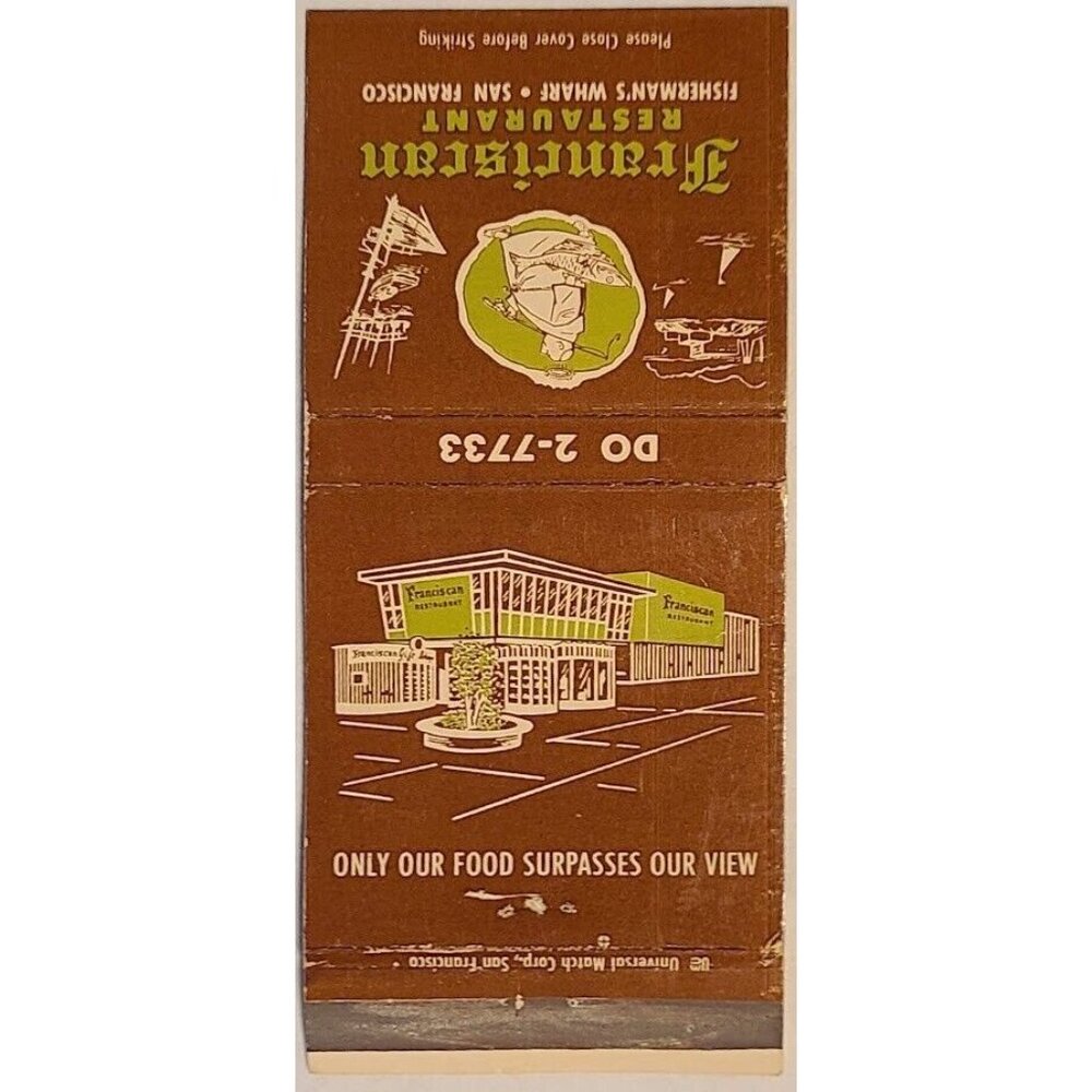 Vintage Matchbook Cover Franciscan Restaurant Fisherman’s Wharf San Francisco - Picture 2 of 5